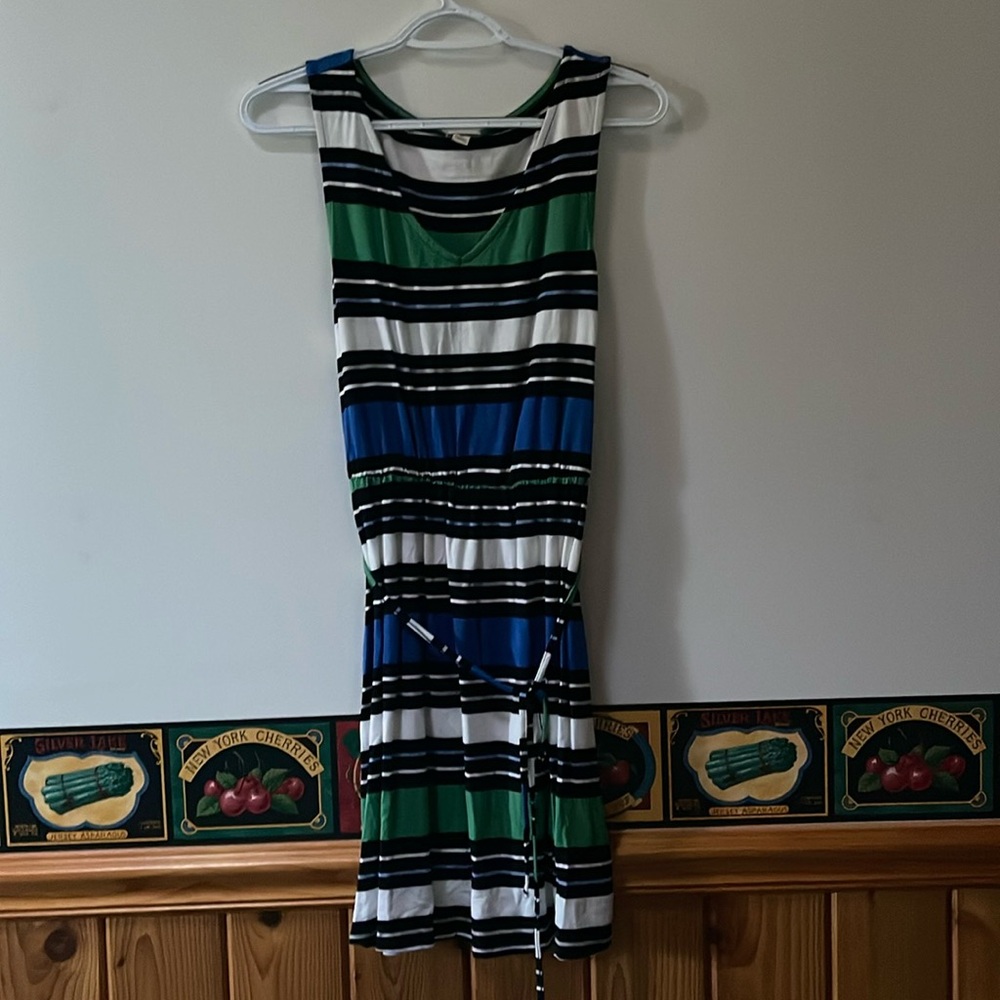 Women’s Striped Sun Dress with Tie in the Front